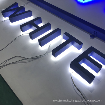 Custom led lighting 3d letter stainless steel led backlit letters business logo sign